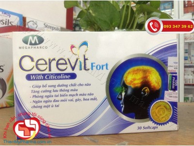 CEREVIT FORT - Hỗ trợ bổ não, tăng cường lưu thông máu, tăng cường trí nhớ